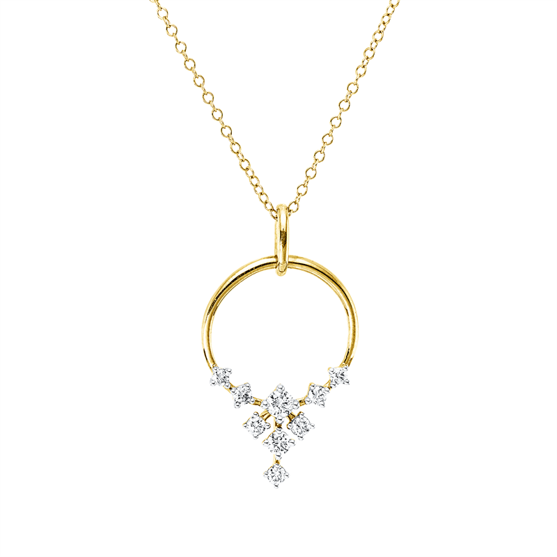 Image 90009163 - Collier 18 kt GG WG, mit ZÖ 40 cm 43 cm, 9 Brillanten 0,27 ct, I-si, H:26,8 mm, B:15,1 ...