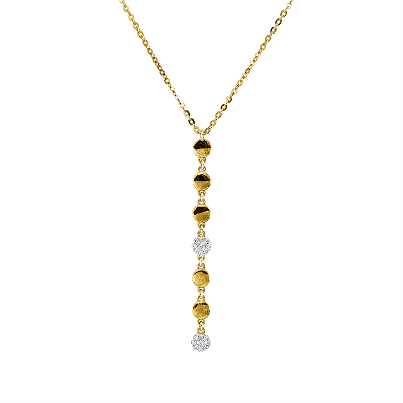 Image 90009167 - Collier 18 kt GG, Fassung rhodiniert, 18 Brillanten 0,09 ct, I-si, H:4,5 mm, B:4,3 mm, ...