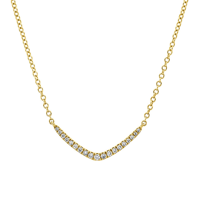 Image 90009169 - Collier 14 kt GG, mit ZÖ 40 cm 43 cm, 19 Brillanten 0,17 ct, W-si/pi, H:10,0 mm, ...