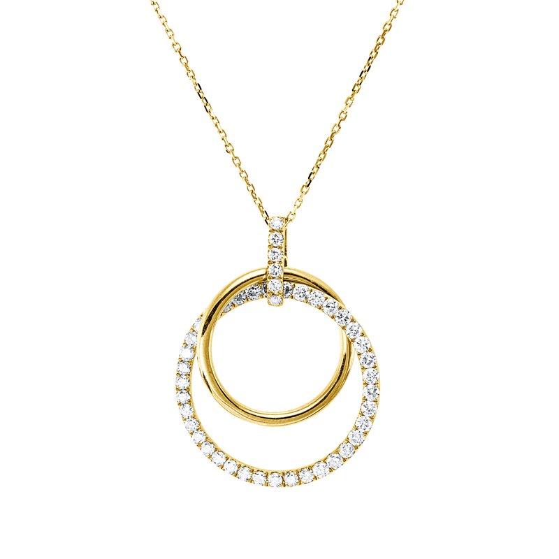 Image 90009174 - Collier 18 kt GG, mit ZÖ 41 cm 43,5 cm, 25 Brillanten 0,76 ct, TW-si, 19 Brillanten ...