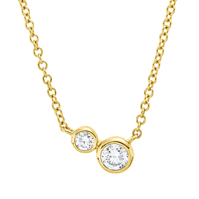 Image 90009180 - Collier 18 kt GG, mit ZÖ 38 cm 40,6 cm, 1 Brill. 0,12 ct, TW-si, 1 Brill. 0,04 ct, ...