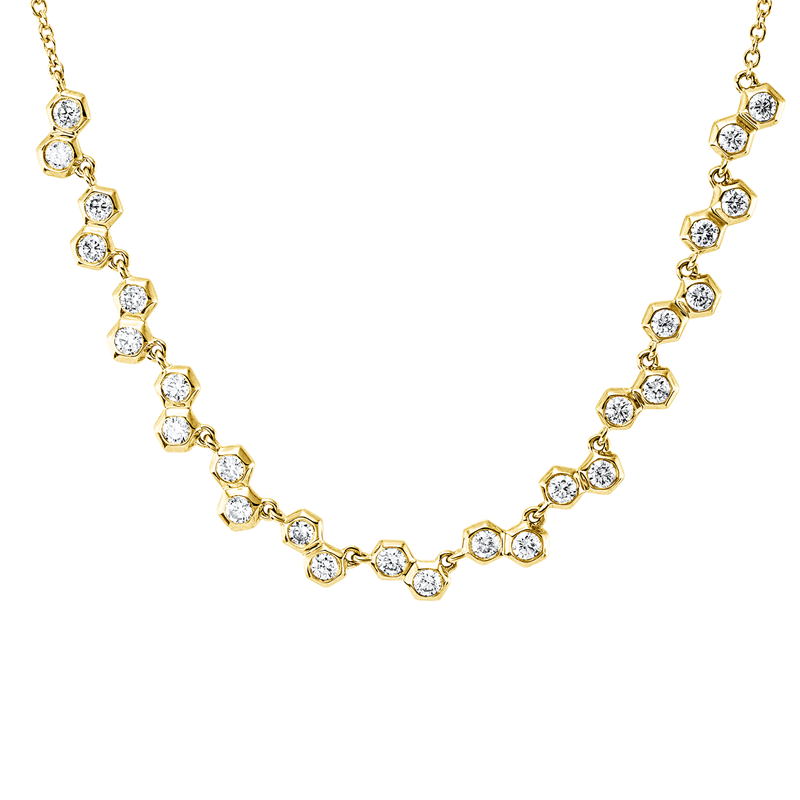 Image 90009189 - Collier 14 kt GG, mit ZÖ 42,5 cm 40,0 cm, 26 Brillanten 0,66 ct, W-si, B:4,0 mm, ...
