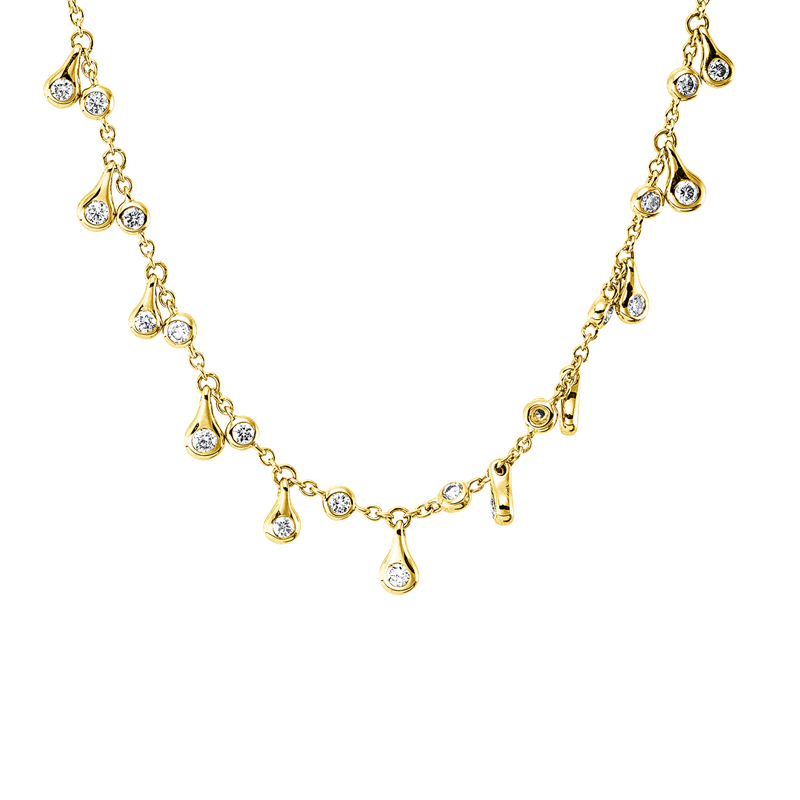 Image 90009190 - Collier 14 kt GG, mit ZÖ 42,5 cm 40,0 cm, 25 Brillanten 0,40 ct, W-si, B:5,1 mm, ...