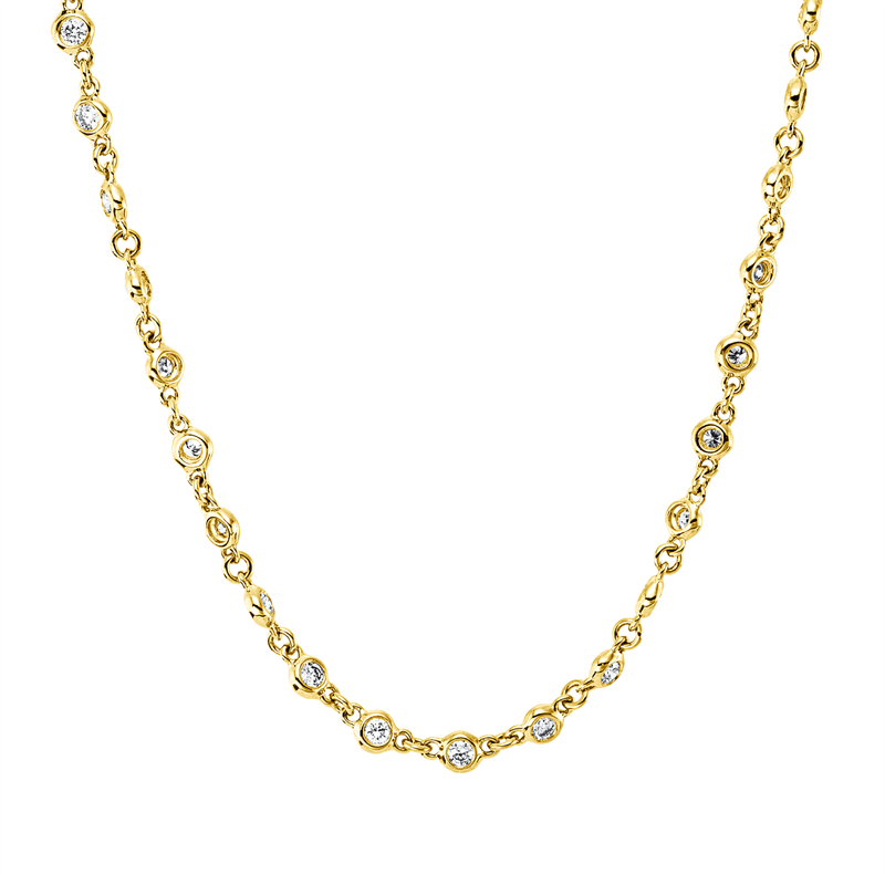 Image 90009192 - Collier 18 kt GG, mit ZÖ 42,5 cm 40,0 cm, 25 Brillanten 0,47 ct, W-si, B:2,5 mm, ...