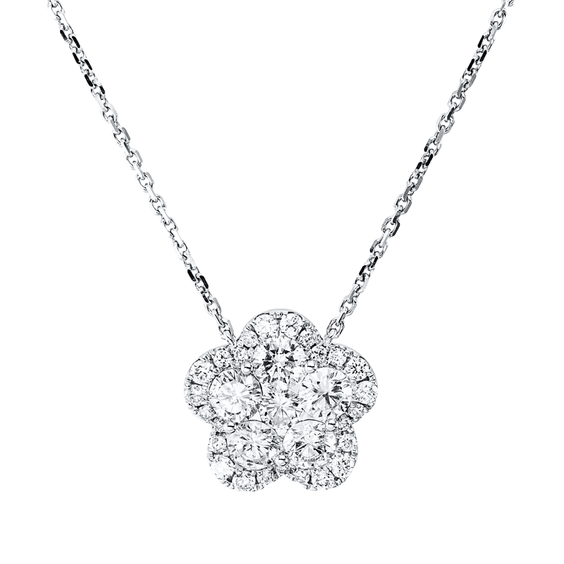 Image 90009202 - Collier 18 kt WG, 6 Brillanten 1,20 ct, TW-si, 25 Brillanten 0,30 ct, TW-si, H:13,3 mm, ...