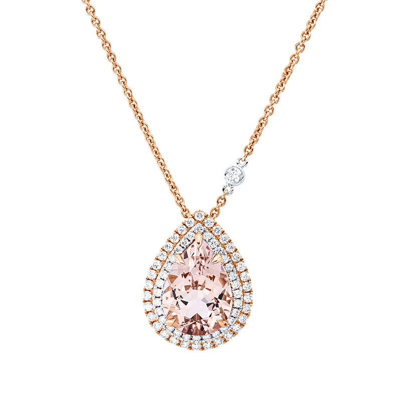 Image 90010449 - Collier 5er-Krappe 18 kt RG WG, mit ZÖ 40,6 cm 43,2 cm, 63 Brillanten 0,65 ct, TW-si, ...