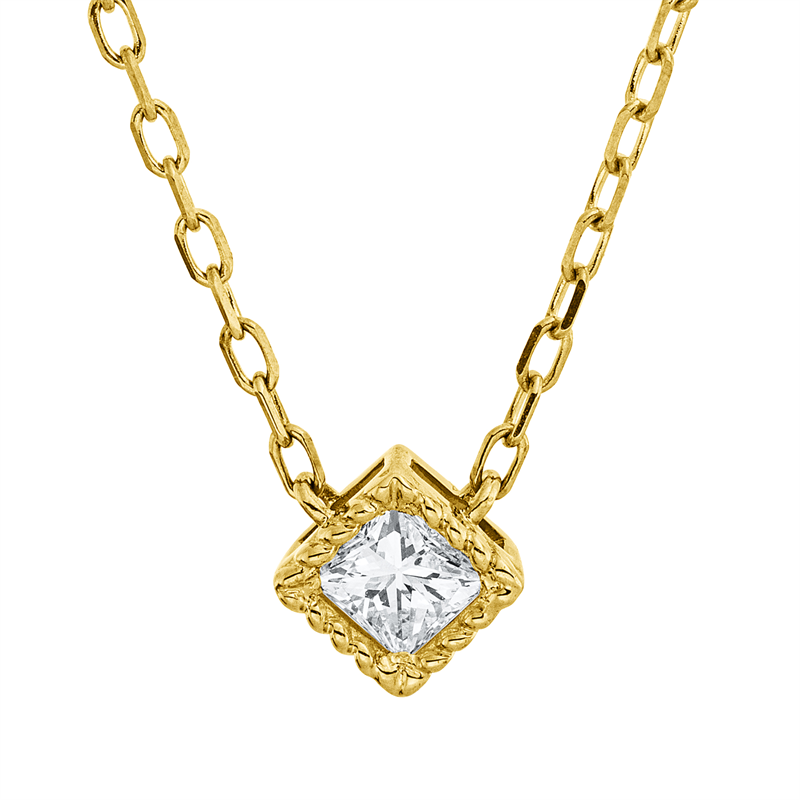 Image 90010454 - Collier 18 kt GG, mit ZÖ 40.6cm,43.2cm, 1 Princ. 0,17 ct, TW-si, H:5,4 mm, B:5,6 mm, ...