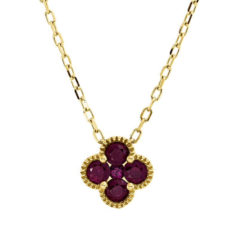 Image 90010465 - Collier 18 kt GG, mit ZÖ 40.6cm,43.2cm, 4 Rubine 0,39 ct rot, 1 Rubin 0,04 ct rot, H:8,0 ...