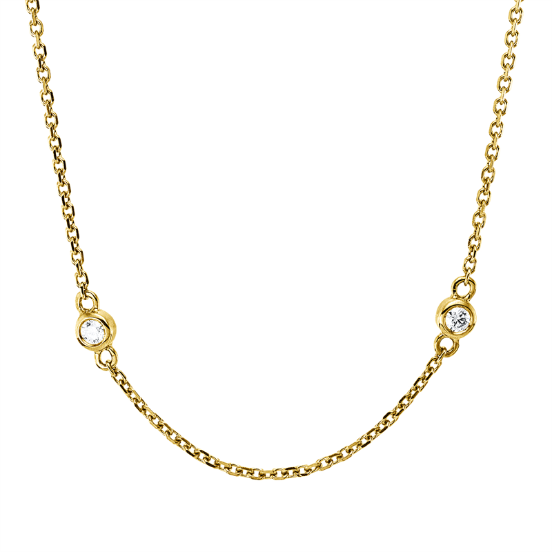 Image 90010478 - Collier Zarge 18 kt GG, 10 Brillanten 0,49 ct, TW-vsi/si, H:3,7 mm, L:50,8 cm, S:1,9 ...
