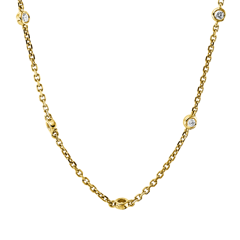 Image 90010479 - Collier Zarge 18 kt GG, 26 Brillanten 0,65 ct, TW-vsi/si, H:2,9 mm, L:61,0 cm, S:1,5 ...