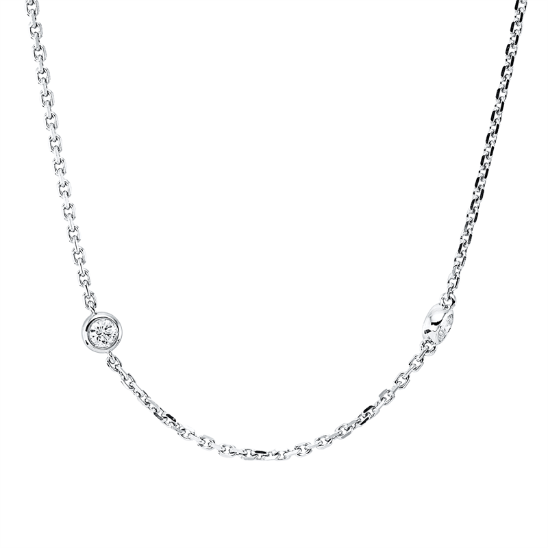 Image 90010481 - Collier Zarge 18 kt WG, 8 Brillanten 0,40 ct, TW-vsi/si, H:3,6 mm, L:40,6 cm, S:1,8 ...