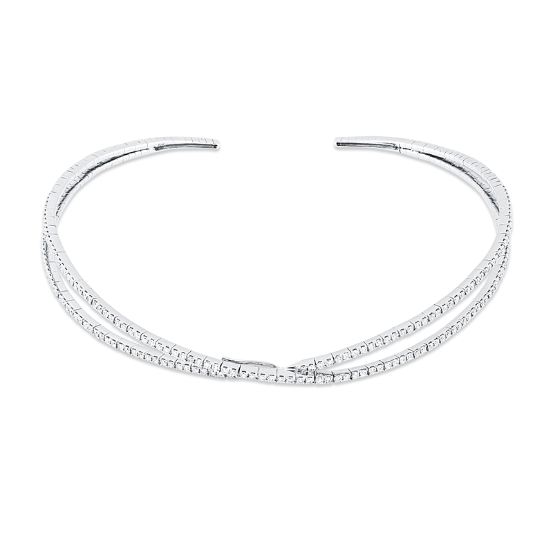 Image 90010483 - Collier 18 kt WG, choker, 188 Brillanten 3,37 ct, TW-vsi/si, H:11,4 mm, L:34,3 ...