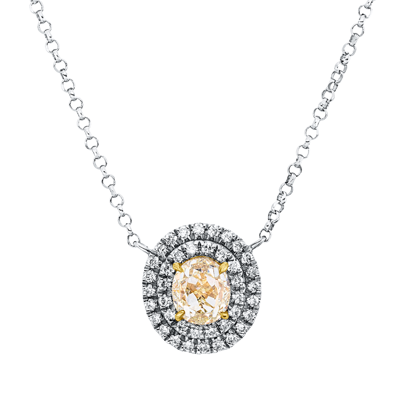Image 90010484 - Collier 4er-Krappe 18 kt WG GG, mit ZÖ 40,5 cm 38,0 cm, 42 Brillanten 0,15 ct, TW-si, ...