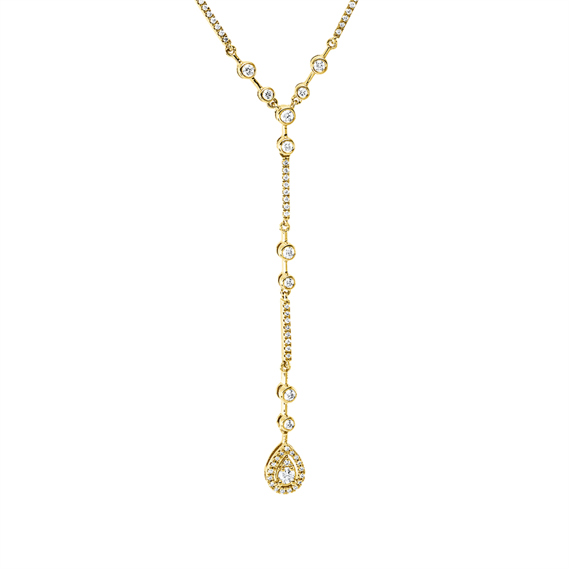 Image 90010563 - Collier 18 kt GG, 44 Brillanten 0,42 ct, TW-si, 81 Brillanten 0,21 ct, TW-si, H:55,0 mm, ...