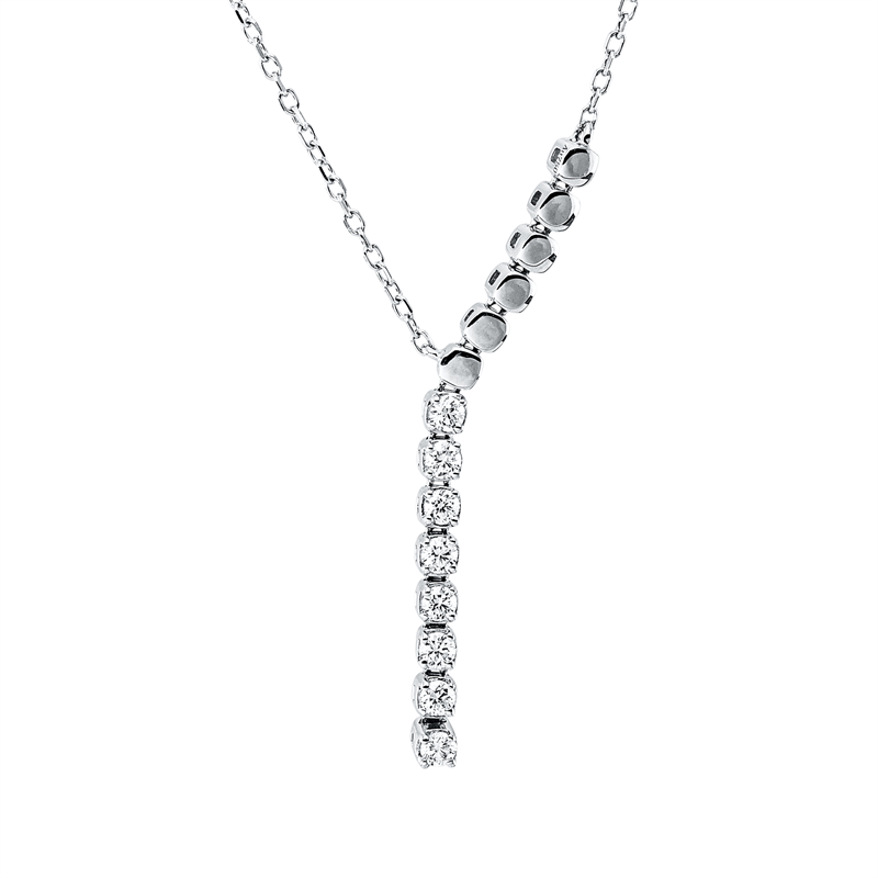 Image 90010564 - Collier 18 kt WG, mit ZÖ 40 cm, 8 Brillanten 0,50 ct, TW-si, H:26,7 mm, B:2,1 mm, L:45,0 ...