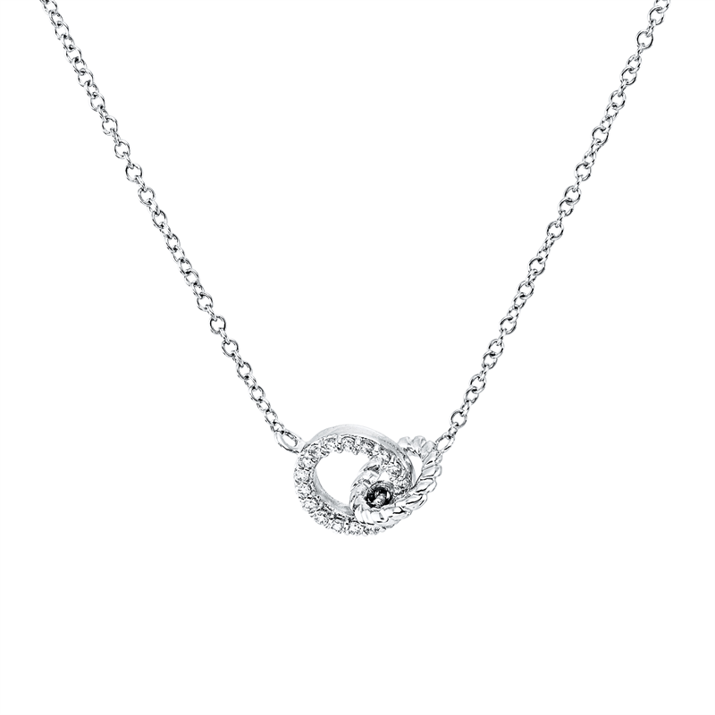 Image 90010569 - Collier 18 kt WG, mit ZÖ 40 cm, 17 Brillanten 0,04 ct, TW-si, H:6,4 mm, B:7,9 mm, L:45,0 ...