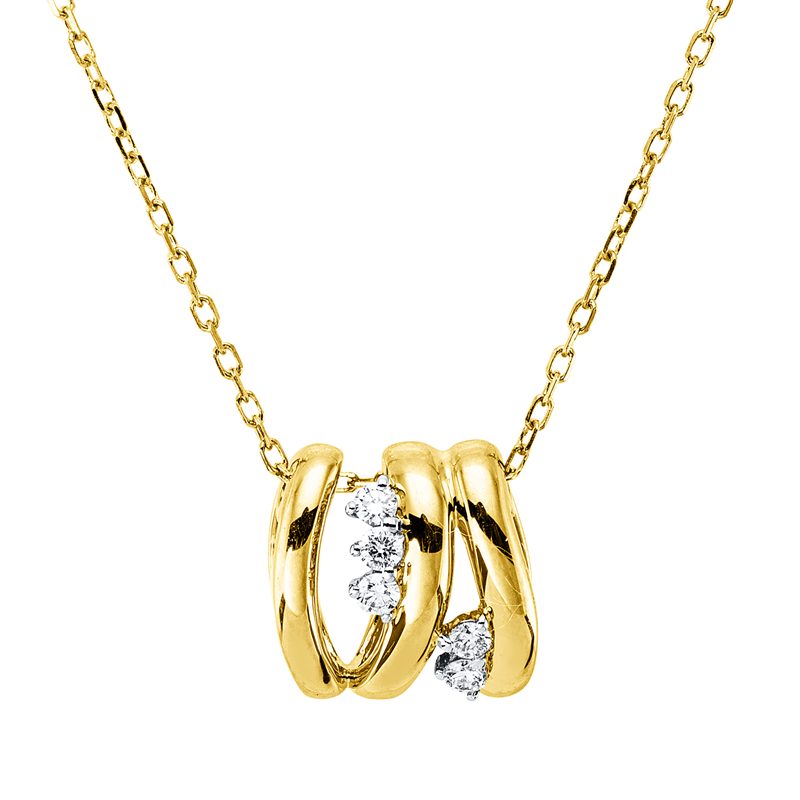 Image 90010570 - Collier 18 kt GG WG, mit ZÖ 40 cm, 5 Brillanten 0,08 ct, TW-si, H:9,8 mm, B:9,7 mm, ...