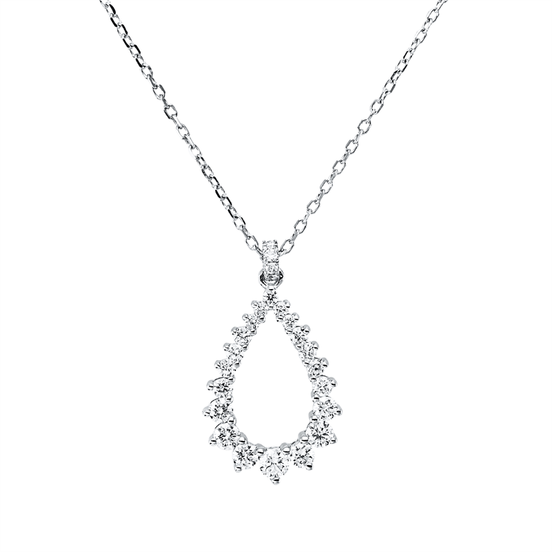 Image 90010577 - Collier 18 kt WG, mit ZÖ 40 cm, 24 Brillanten 0,43 ct, TW-si, H:19,1 mm, B:11,2 mm, ...