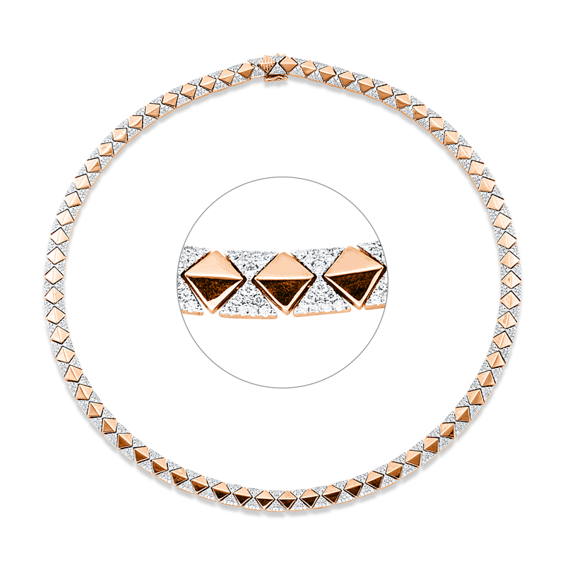 Image 90010581 - Collier 18 kt RG WG, 1072 Brillanten 3,75 ct, TW-si, B:5,7 mm, L:41,9 cm, S:2,5 ...