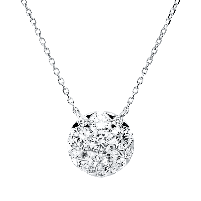 Image 90010514 - Collier 18 kt WG, mit ZÖ 40,6 cm, 11 Brillanten 1,20 ct, TW-si, L:45,7 cm, S:3,8 mm, ...