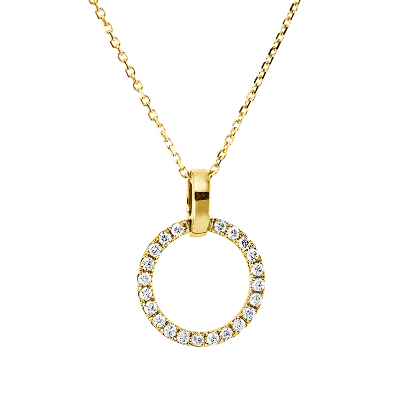 Image 90010518 - Collier 18 kt GG, mit ZÖ 42 43 44 cm, 22 Brillanten 0,17 ct, TW-si, H:16,5 mm, B:12,0 ...