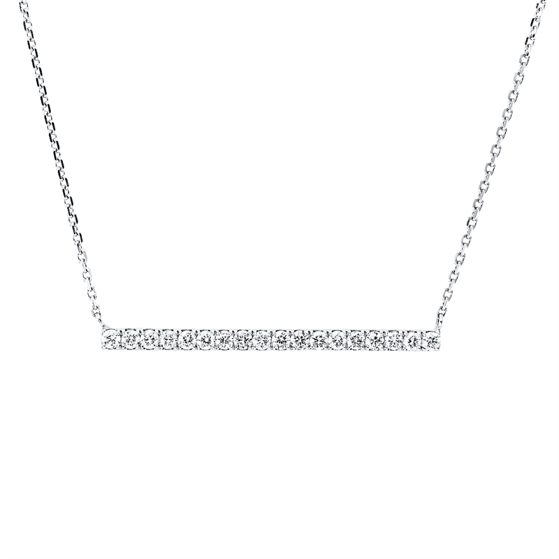Image 90010521 - Collier 18 kt WG, 18 Brillanten 0,29 ct, TW-si, H:3,2 mm, B:29,0 mm, L:45,0 cm, S:1,2 ...