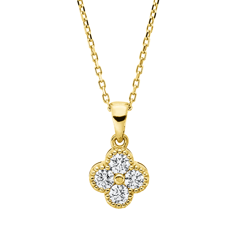 Image 90010549 - Collier 18 kt GG, mit ZÖ 38 cm, 4 Brillanten 0,23 ct, TW-si, H:12,0 mm, B:7,0 mm, L:42,0 ...