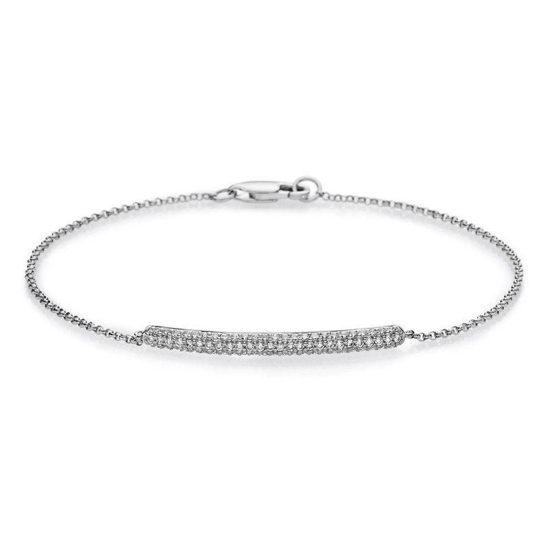 Image 90010584 - Armband 14 kt WG, 76 Brillanten 0,36 ct, TW-si, H:31,7 mm, B:2,4 mm, L:18,0 ...