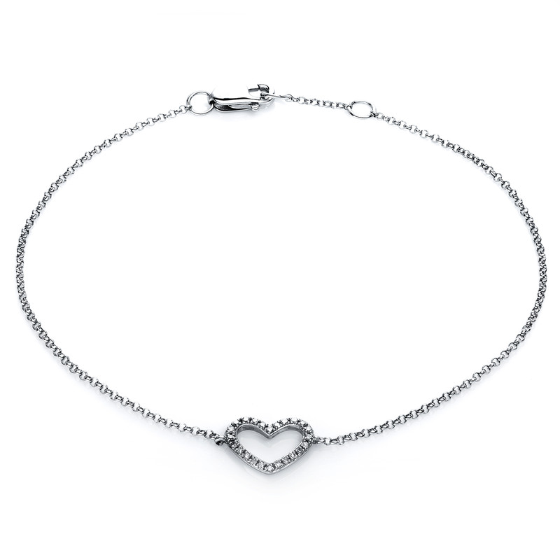 Image 90009206 - Armband 14 kt WG, 24 Brillanten 0,07 ct, TW-si, L:19,0 cm =*=*= Unterkategorie: Herz, ...