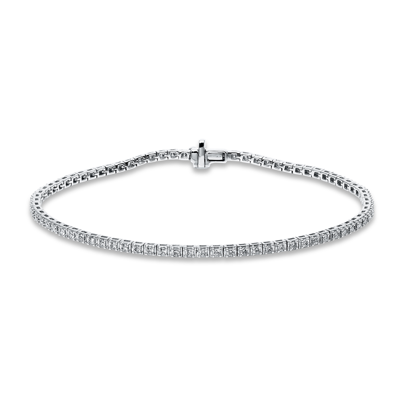 Image 90010589 - Armband 4er-Krappe 18 kt WG, 77 Brillanten 1,01 ct, TW-si, L:18,0 ...