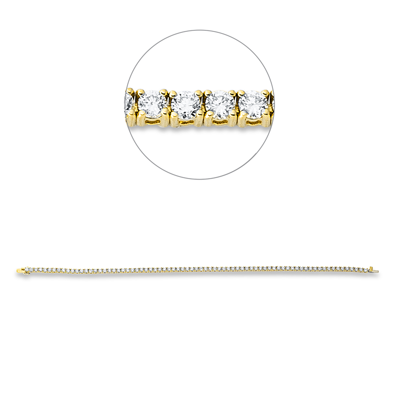 Image 90010591 - Armband 4er-Krappe 18 kt GG WG, 75 Brillanten 2,51 ct, TW-si, B:1,9 mm, L:17,8 cm, S:2,3 ...