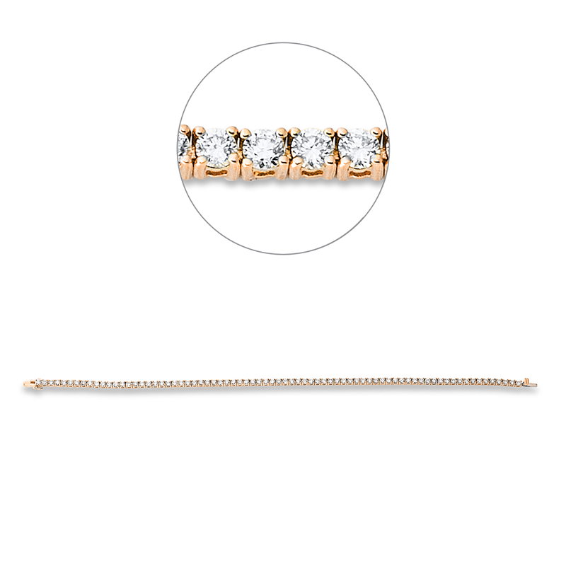 Image 90010592 - Armband 4er-Krappe 18 kt RG WG, 75 Brillanten 2,49 ct, TW-si, B:1,9 mm, L:17,8 cm, S:2,3 ...