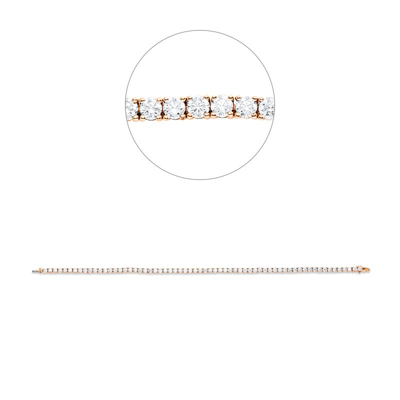 Image 90010594 - Armband 4er-Krappe 18 kt RG WG, 64 Brillanten 4,06 ct, TW-si, L:1,8 ...