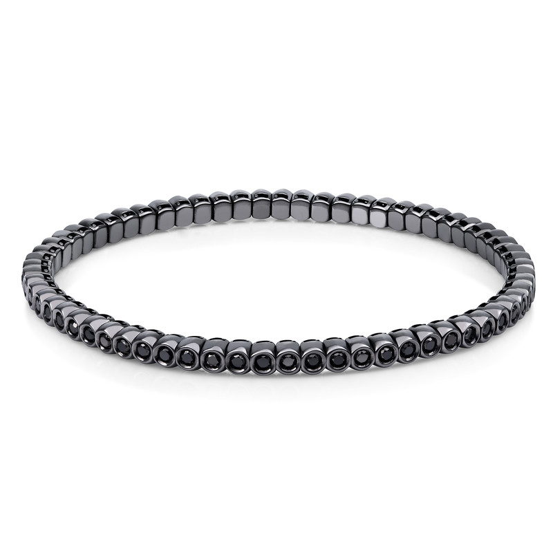 Image 90010597 - Armband Zarge 18 kt WG, Flex-Band, variabel, schw.rhod, 65 Brillanten 1,46 ct, ...