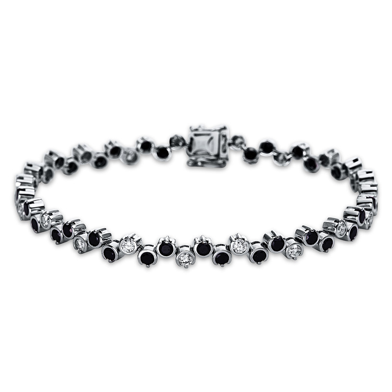 Image 90010600 - Armband 18 kt WG, 19 Brillanten 1,10 ct, TW-si, 38 Brillanten 2,35 ct, ...