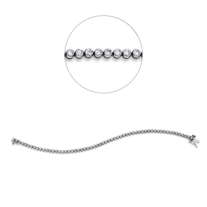 Image 90010602 - Armband 18 kt WG, 54 Brillanten 5,00 ct, TW-si, L:18,4 cm =*=*= Unterkategorie: ...