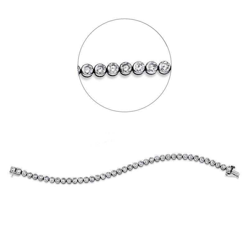 Image 90010603 - Armband 14 kt WG, 40 Brillanten 10,00 ct, TW-si, L:18,4 cm =*=*= Unterkategorie: ...
