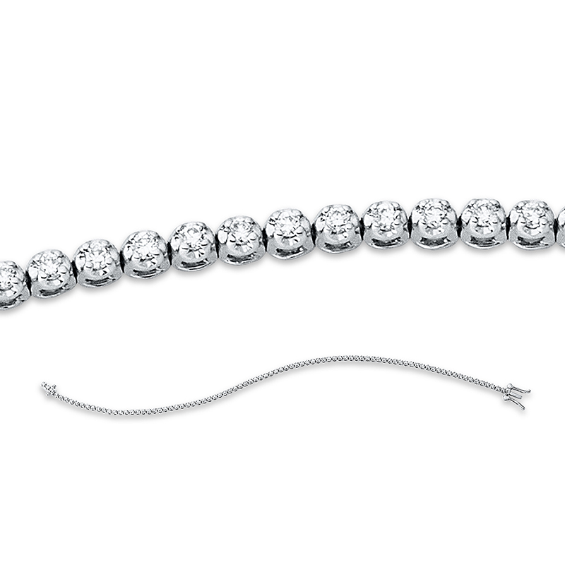 Image 90010614 - Armband 4er-Krappe 18 kt WG, 87 Brillanten 0,45 ct, TW-si, B:1,4 mm, L:17,8 cm, S:2,1 ...