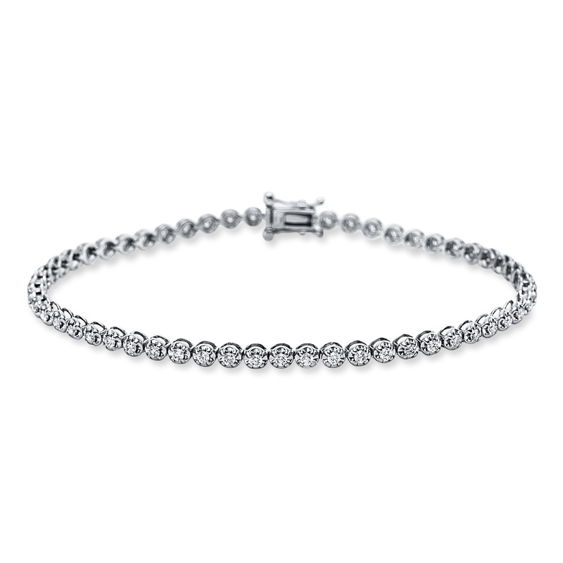 Image 90010616 - Armband 18 kt WG, 56 Brillanten 0,98 ct, TW-si, L:17,8 cm =*=*= Unterkategorie: ...