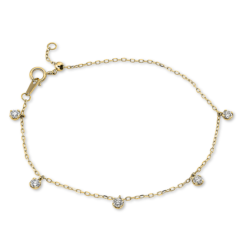 Image 90010619 - Armband 18 kt GG, 5 Brillanten 0,37 ct, TW-si, L:17,8 cm =*=*= Unterkategorie: Modern ...