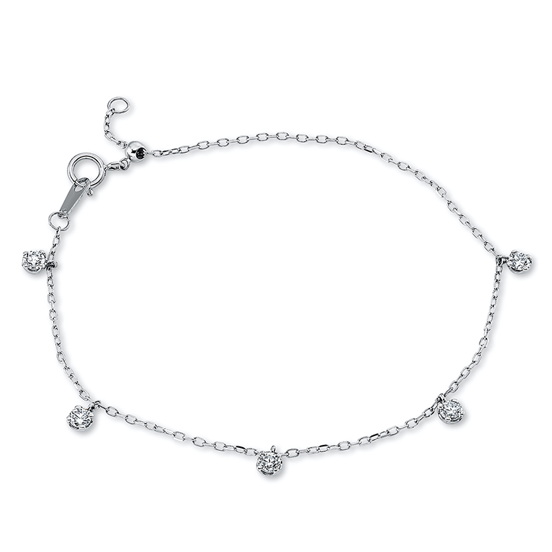 Image 90010623 - Armband 18 kt WG, 5 Brillanten 0,37 ct, TW-si, L:17,8 cm =*=*= Unterkategorie: Modern ...