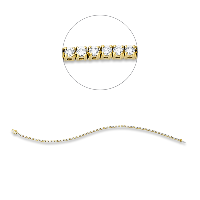 Image 90010630 - Armband 4er-Krappe 18 kt GG WG, 116 Brillanten 1,03 ct, TW-si, L:17,8 ...