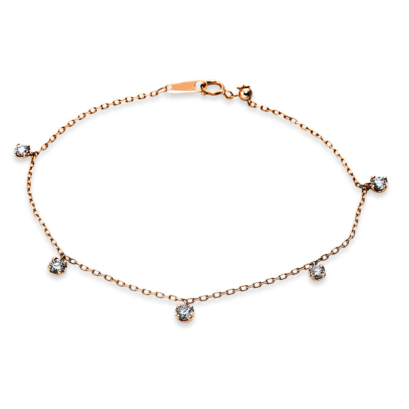 Image 90010632 - Armband 18 kt RG, 5 Brillanten 0,55 ct, TW-si, L:17,8 cm =*=*= Unterkategorie: Modern ...