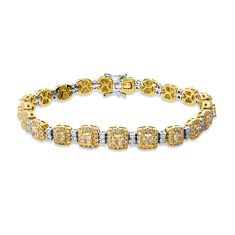 Image 90010637 - Armband 18 kt WG GG, 42 Brillanten 1,09 ct, TW-si, 21 Brillanten 4,69 ct, gelb, 294 ...