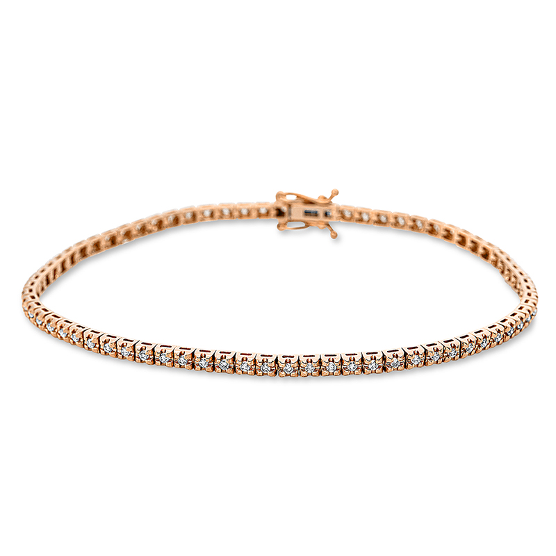 Image 90010640 - Armband 18 kt RG, 71 Brillanten 0,53 ct, TW-si, B:2,0 mm, L:17,5 cm, S:1,8 ...