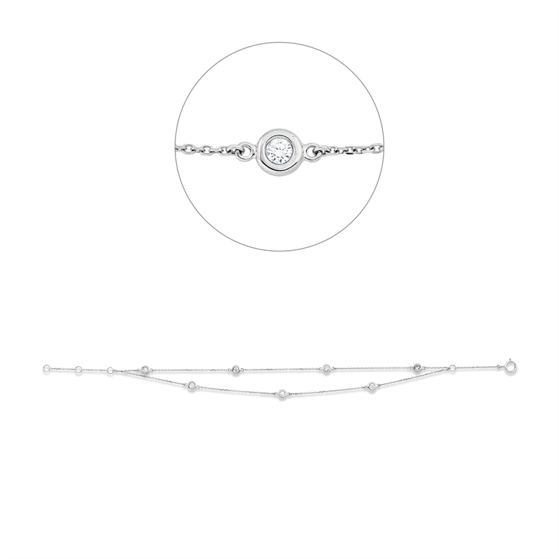 Image 90010643 - Armband 18 kt WG, 7 Brillanten 0,21 ct, W-si, L:18,0 cm =*=*= Unterkategorie: Modern ...