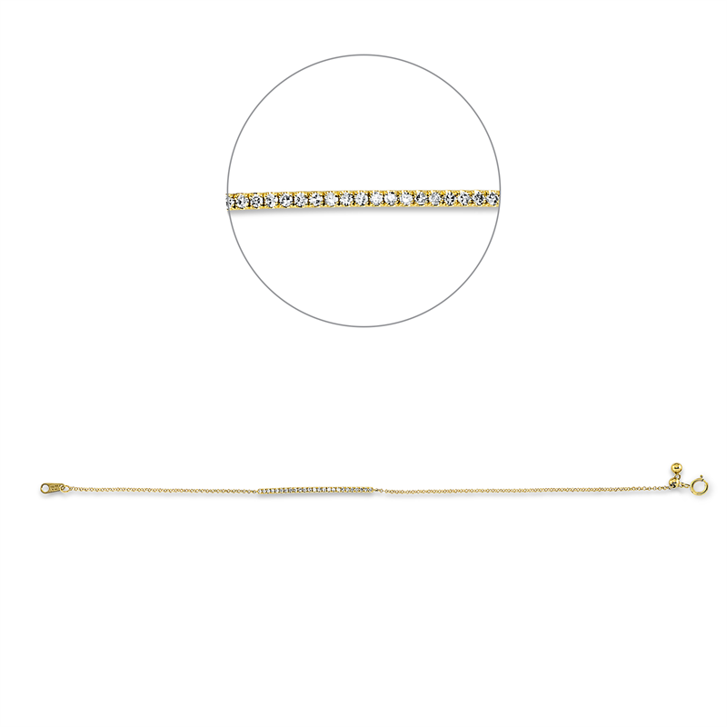 Image 90010644 - Armband 18 kt GG, 25 Diamanten 0,16 ct, W-si, L:17,8 cm =*=*= Unterkategorie: Modern ...