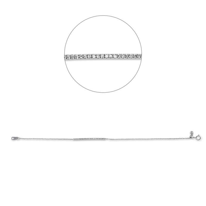 Image 90010645 - Armband 18 kt WG, 25 Diamanten 0,15 ct, W-si, L:17,8 cm =*=*= Unterkategorie: Modern ...