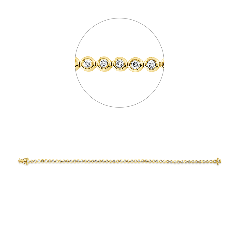 Image 90010653 - Armband Zarge 18 kt GG WG, 54 Brillanten 1,00 ct, TW-si, B:3,2 mm, L:18,0 cm, S:2,3 ...