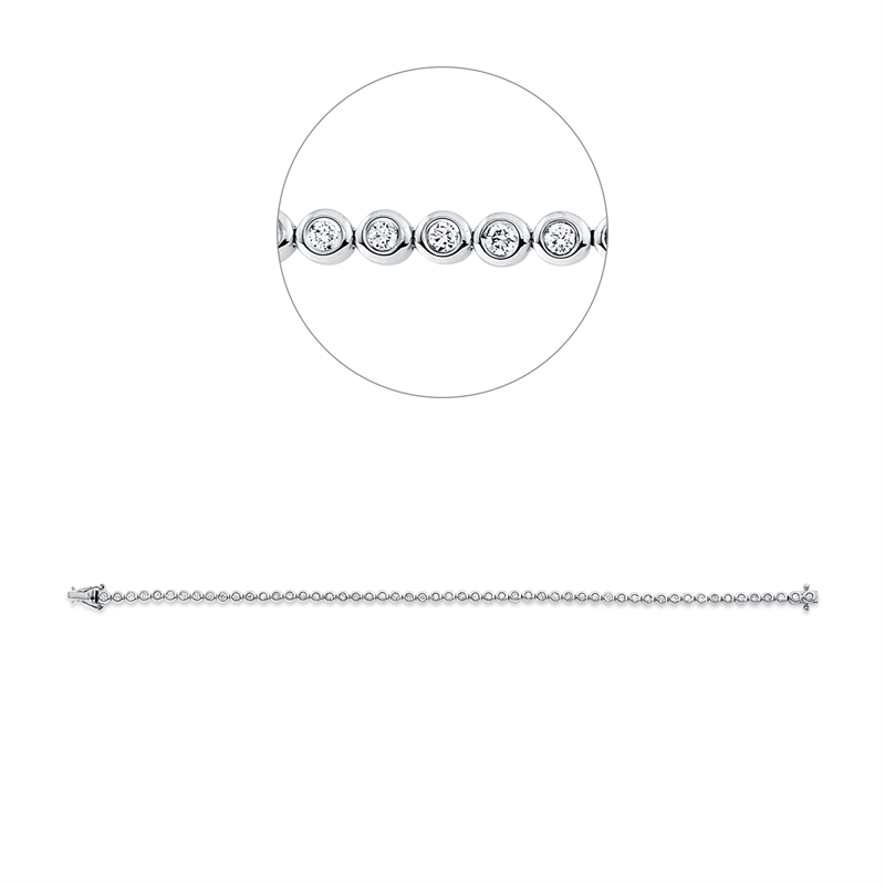 Image 90010655 - Armband Zarge 18 kt WG, 54 Brillanten 1,00 ct, TW-si, B:3,2 mm, L:18,0 cm, S:2,3 ...